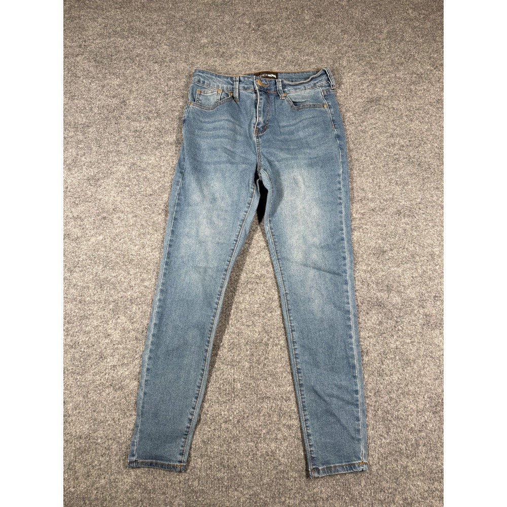 Fashion Nova Jeans Womens 9 Blue Denim Medium Wash Stretch Mid Rise Skinny Leg